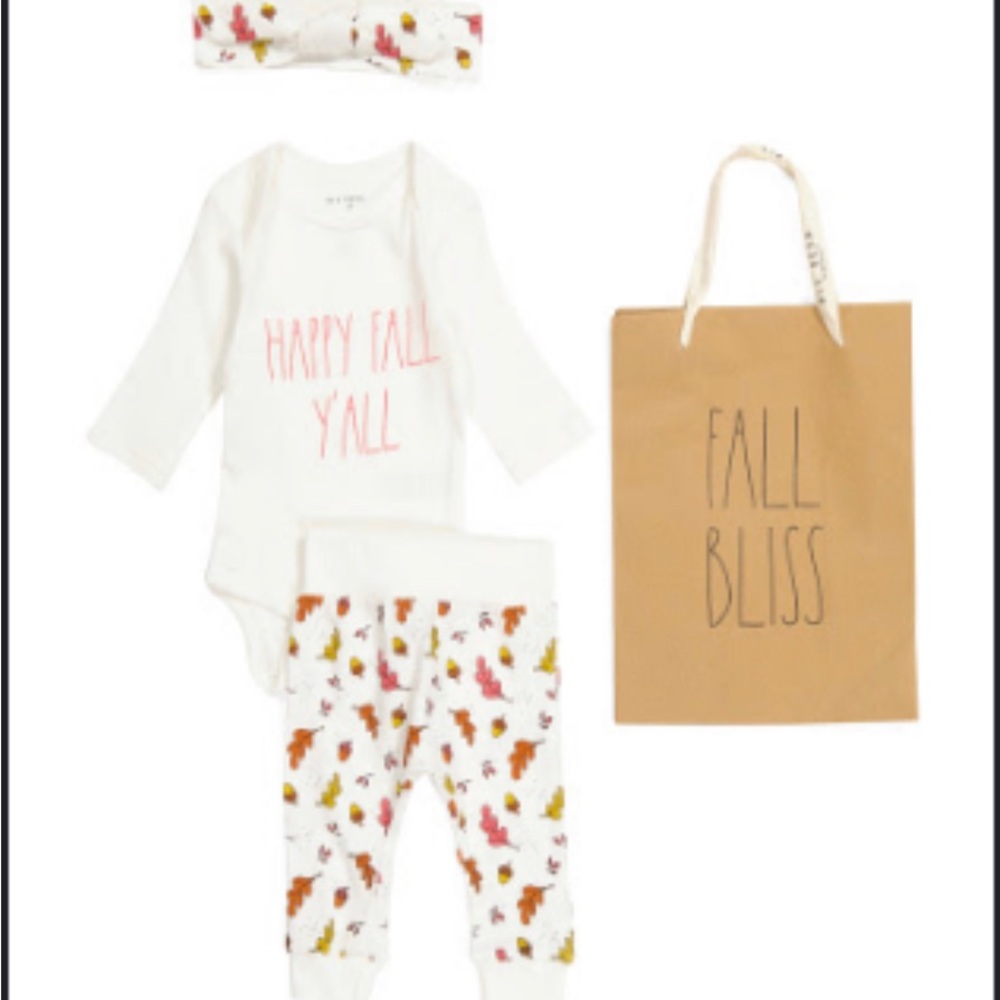 Rae Dunn Happy Fall baby girl set